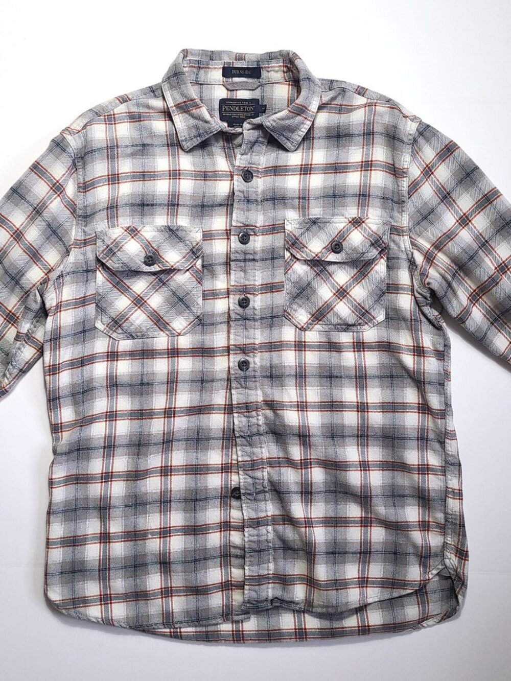 Pendleton Burnside Flannel Shirt Mens Med Plaid Cotton Button Front Workwear